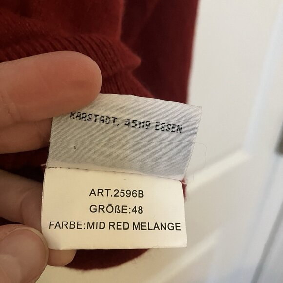 A.W. Dunmore Cashmere & Silk Sweater Mens EU 48 Red Pullover Grandpa Knit - Picture 4 of 8